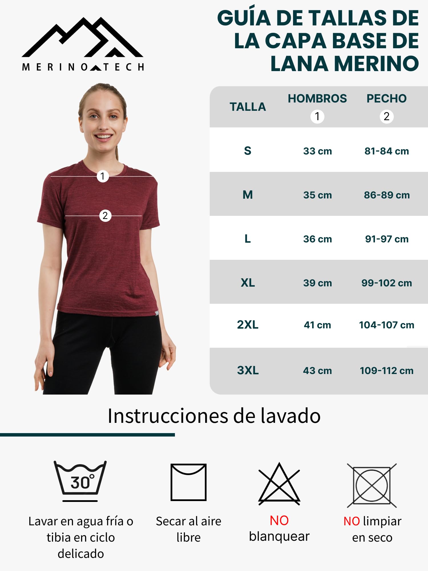 Merino.tech Camiseta Termica Lana Merino Mujer - Ropa Interior Base Layer 100% Lana Merino para Mujer (Large, Royal Fuchsia Crewneck)