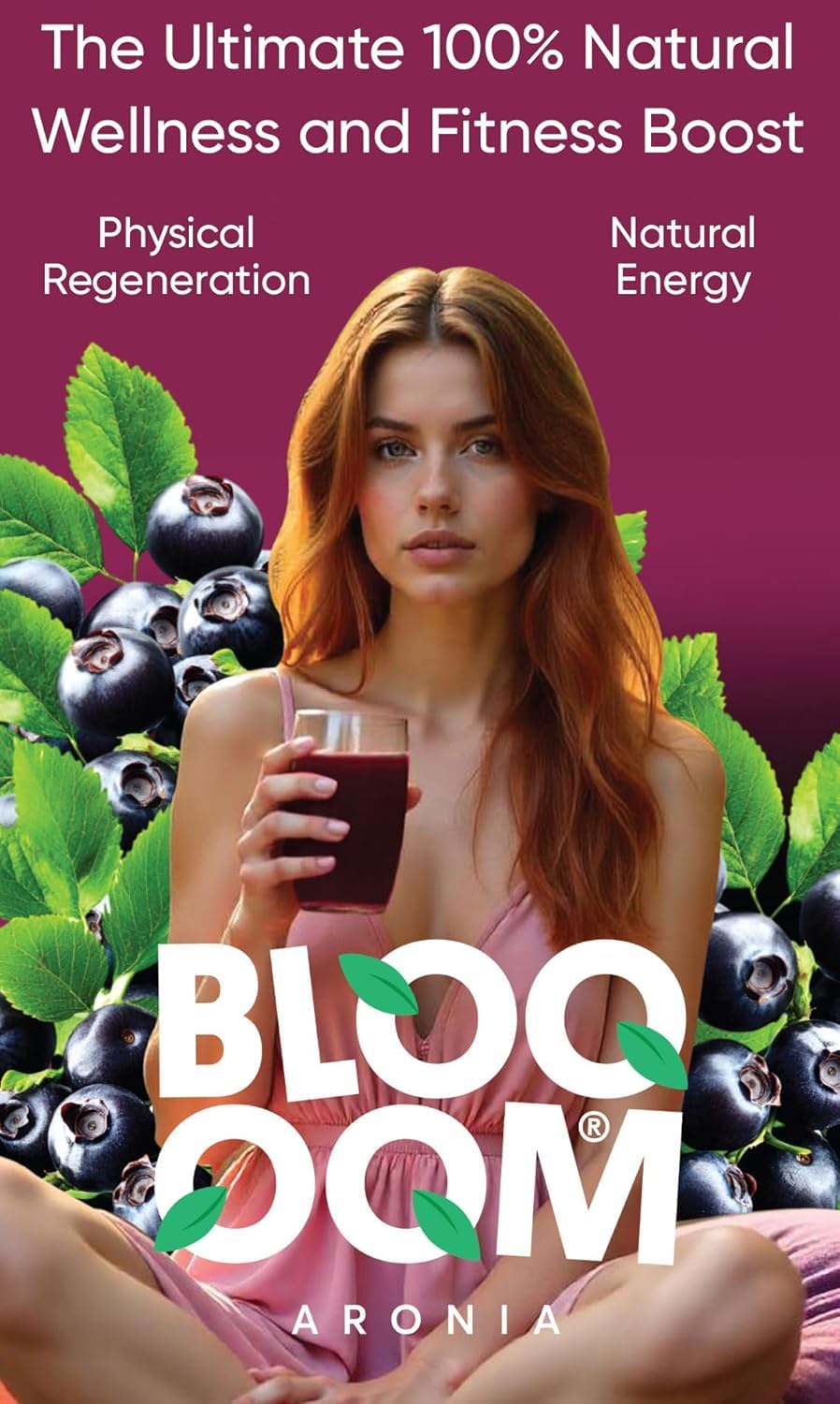 BLOOOOM ARONIA Bio Aroniasaft 250 ml x 12 Flaschen (3L) – 100% Direktsaft aus griechischen Aroniabeeren, Ohne Zuckerzusatz, Natürlich reich an Antioxidantien, Für Wellness & Fitness, Vegan