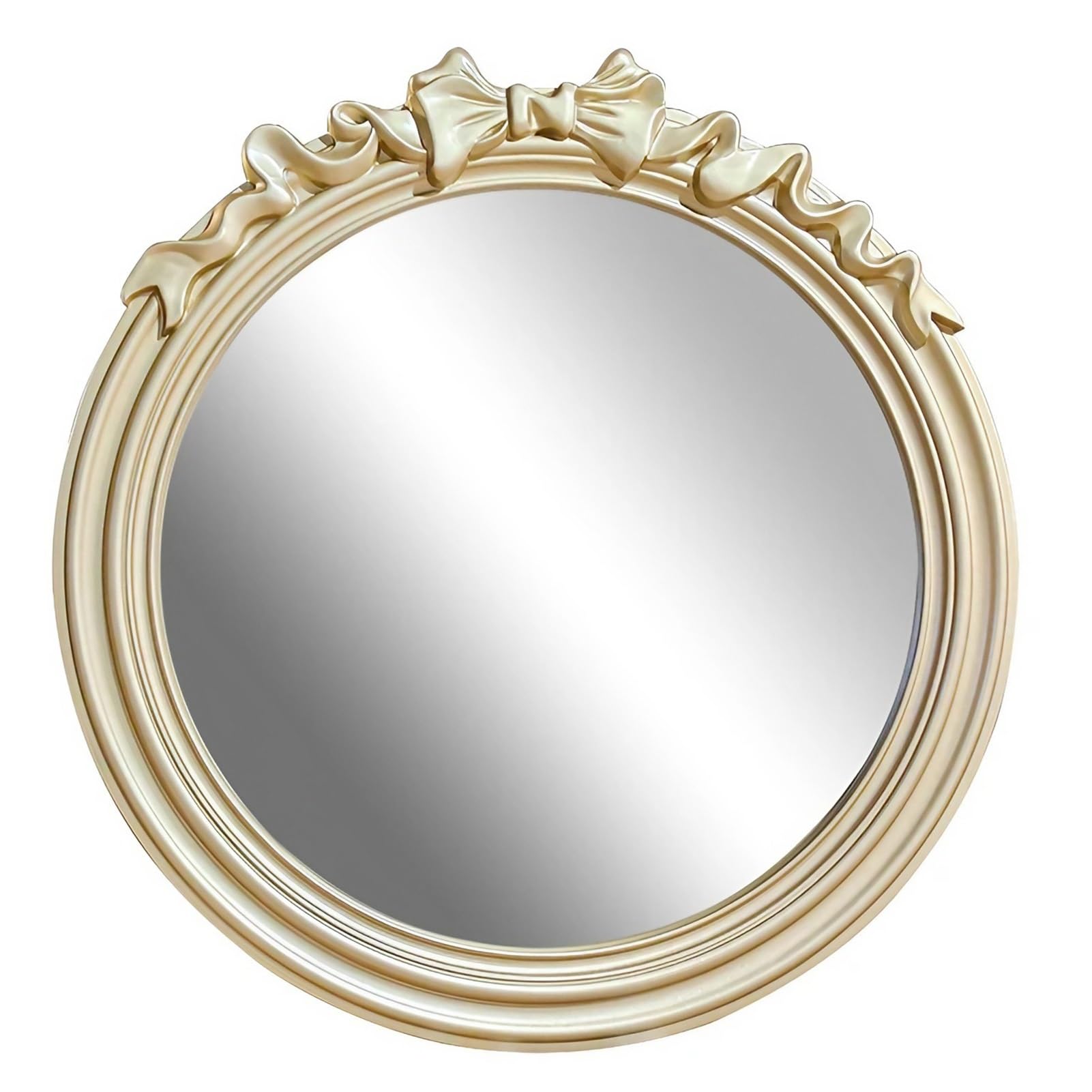 FGXHHS Vintage Antique Round Wall Mirror - French Country Style for Home Decor Vanity Living Room,Bedroom,Entryway(80cm(32inch))
