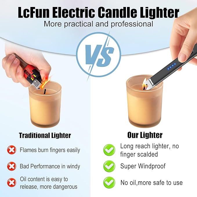 Encendedor Eléctrico Recargable USB LcFun 3 Unidades Negro Rosa Dorado miniatura 9