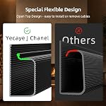 Yecaye 94in Cable Management Under Desk, 6X 15.7in Desk Cord Cable Organizer, J Channel Cable Raceway, Computer Wire Management, No Screw No Drill Desk Cable Tray for Office Home, Black, 6 Pack