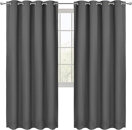 Utopia Bedding - Cortinas opacas para oscurecer la habitación y aislar térmicamente, 2 paneles, 8 ojales por panel, 2 lazos incluidos