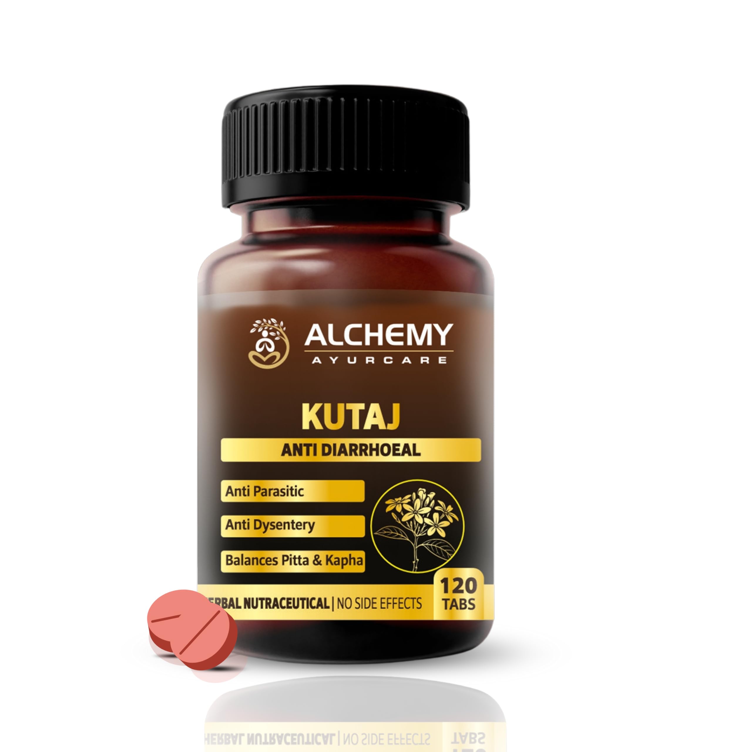 Kutaj Extract Tablets 700mg Per Serving by Alchemy Ayurcare– Ayurvedic Herbal Support for Diarrhea & Gut Health – Holarrhena Antidysenterica – Natural Digestive Cleanse & IBS Relief – 120 Vegan Tablets-image-47