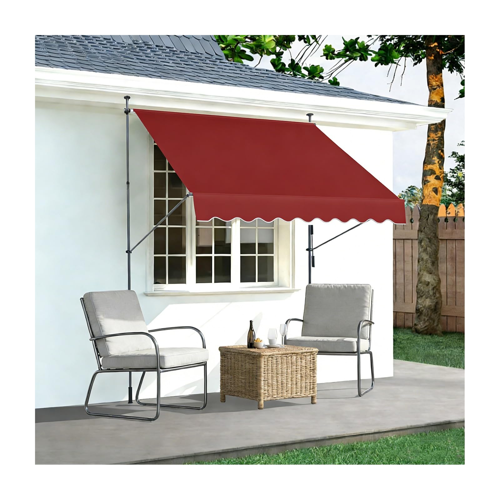 Ce Store banne rétractable avec manivelle est idéal pour Les Jardins, Les terrasses et Les balcons. Durable et Facile à Installer (150 cm).