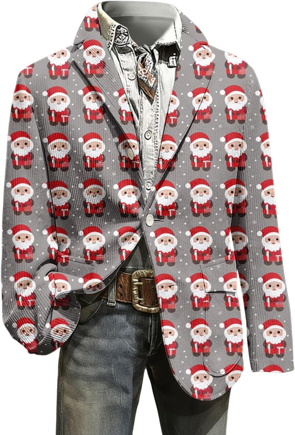 Mens Christmas Blazer Button Down Funny Xmas Holiday Work Sports Coats Retro Graphic Notched Lapel Party Suit Jackets