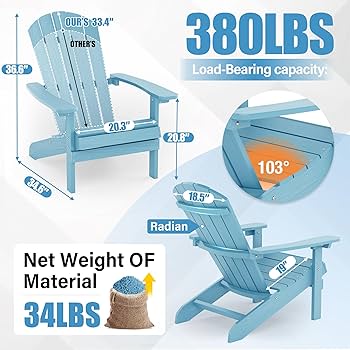 350 lb plastic adirondack chair
