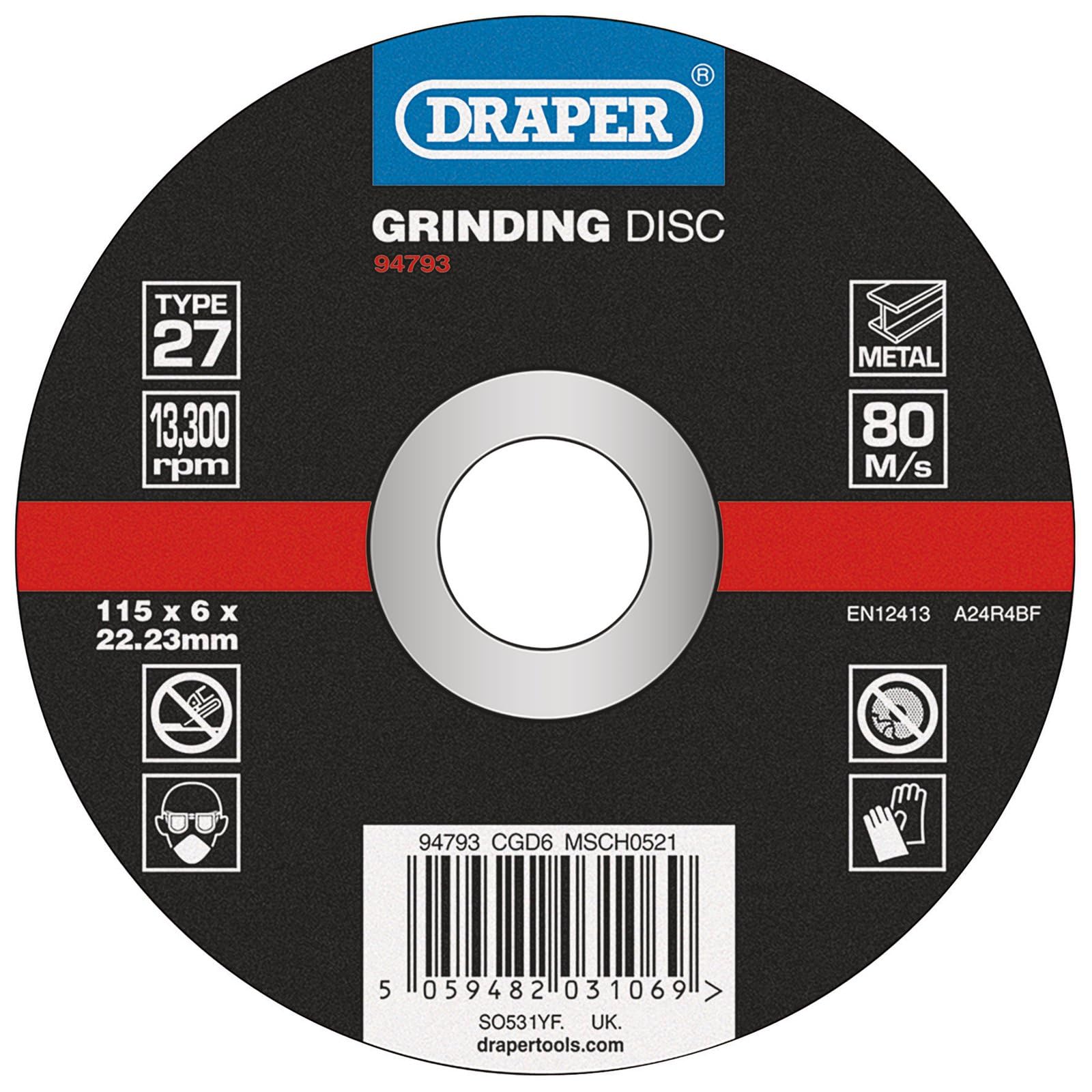 Draper Grind/Disc Metal - 115X6mm Dpc CGD6