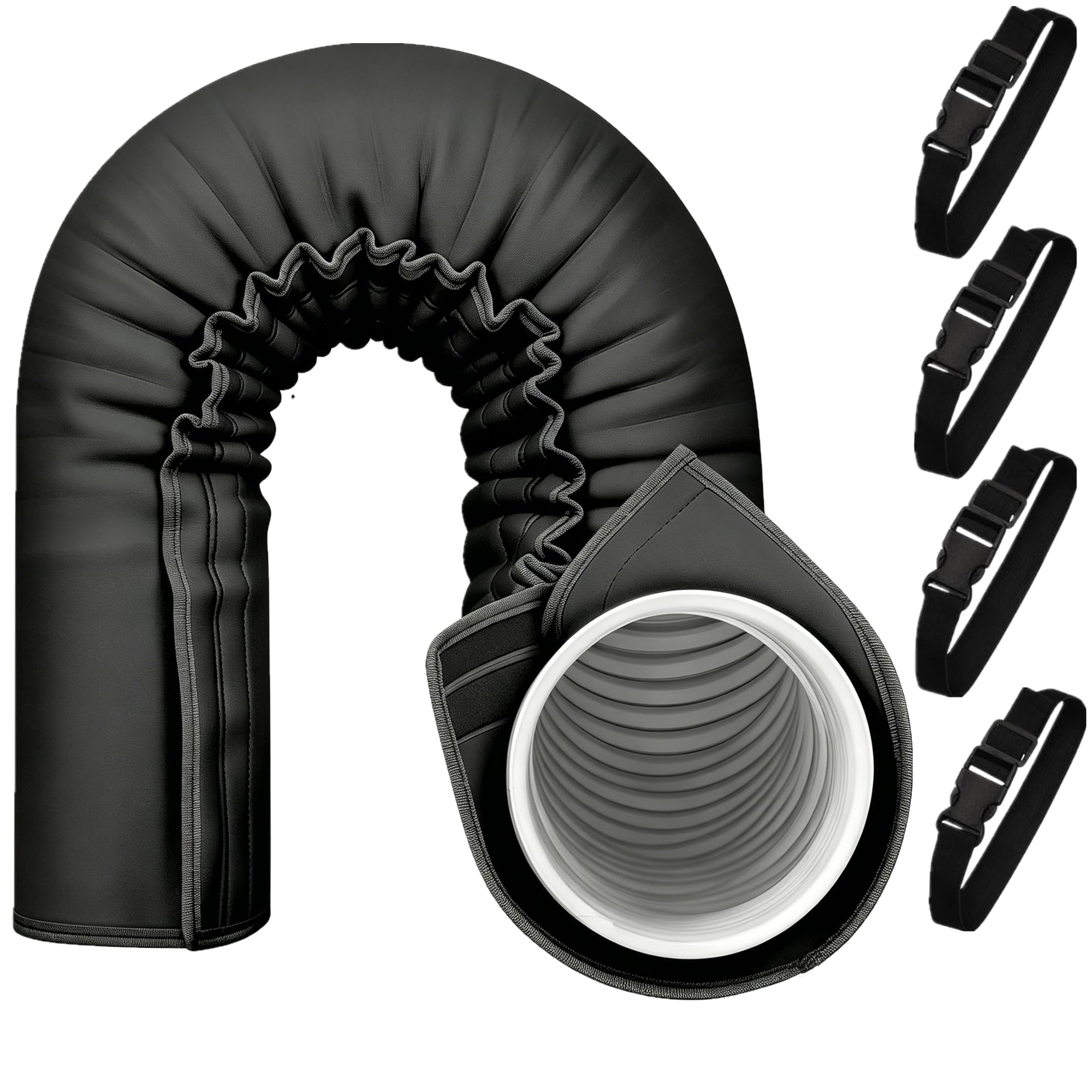 Funda de aislamiento para manguera de aire acondicionado portátil con correas