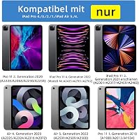 HOU iPad Air 5 2022 Billentyűzet Tok, Pro 11 Hüvelyk Mágneses Töltő, Ultra Vékony QWERTZ Kék Folio Védőtok 2