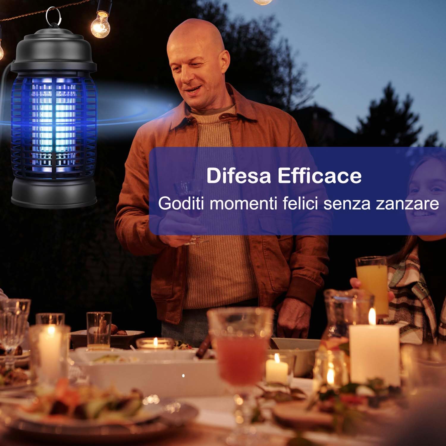 Lampada Antizanzare Elettrica, 20W 3000V UV Zanzariera Elettrica Impermeabile Insetticida Zanzare con Design a Gancio per Giardino Interno Esterno Camera da Letto Cucina Soggiorno