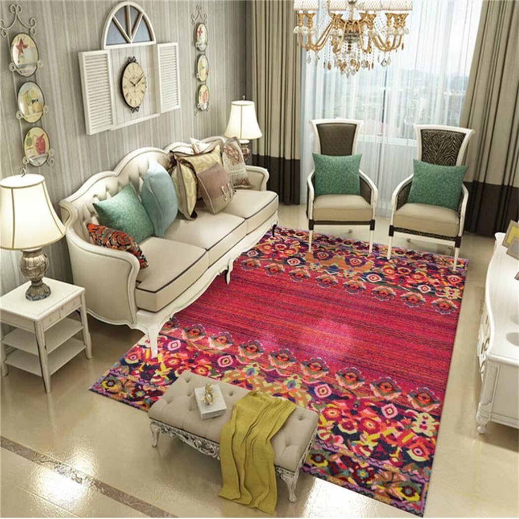 Tapis de balcon extérieur absorbant l'humidité et antidérapant imprimé rétro