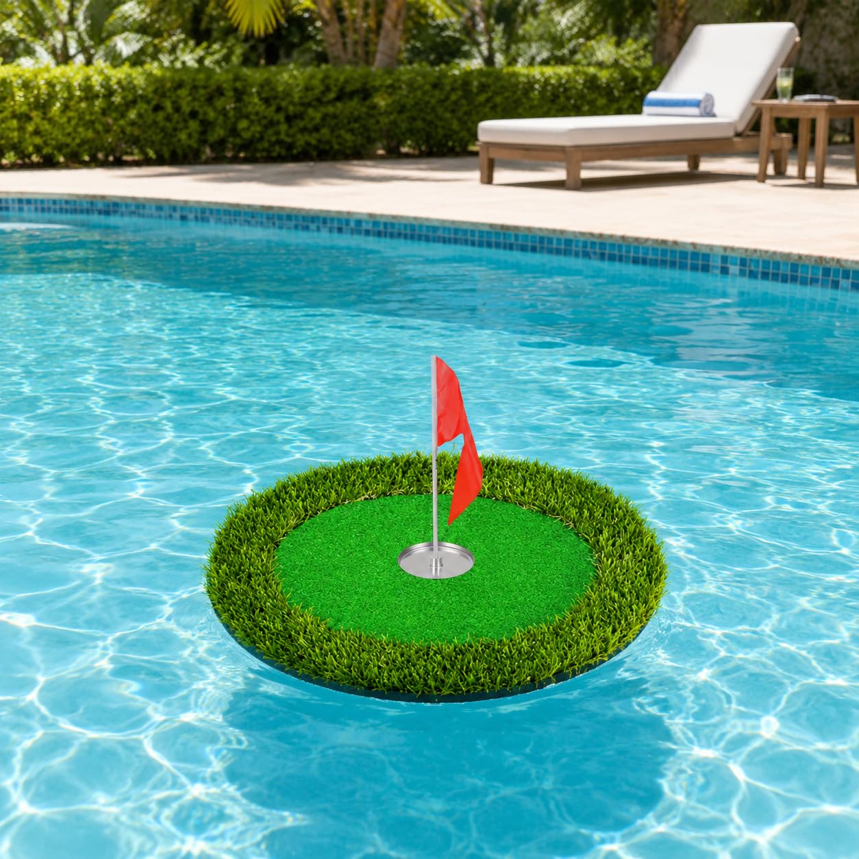 Golf Trainingsmatte Putting Matte Abschlagmatte Übungsmatte mit Realitätsnaher Unter Den Füßen Widerstandsfähiger Schaum für Wiederholte Schwünge Und, Oval 50 * 60cm