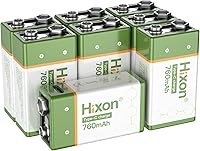 Vista 11 de Hixon Baterías de litio recargables USB de 9 V, baterías de iones de litio de larga duración de 760 mAh de 9 voltios con cable de carga tipo C