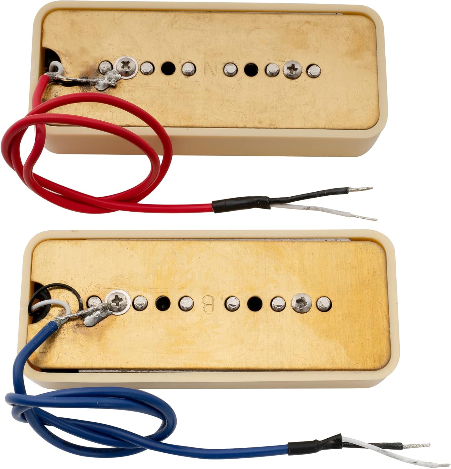 Wilkinson M Series Alnico 5 P90 Soapbar Pickups Neck and Bridge Set for Les Paul/SG Electric Guitar, Cream