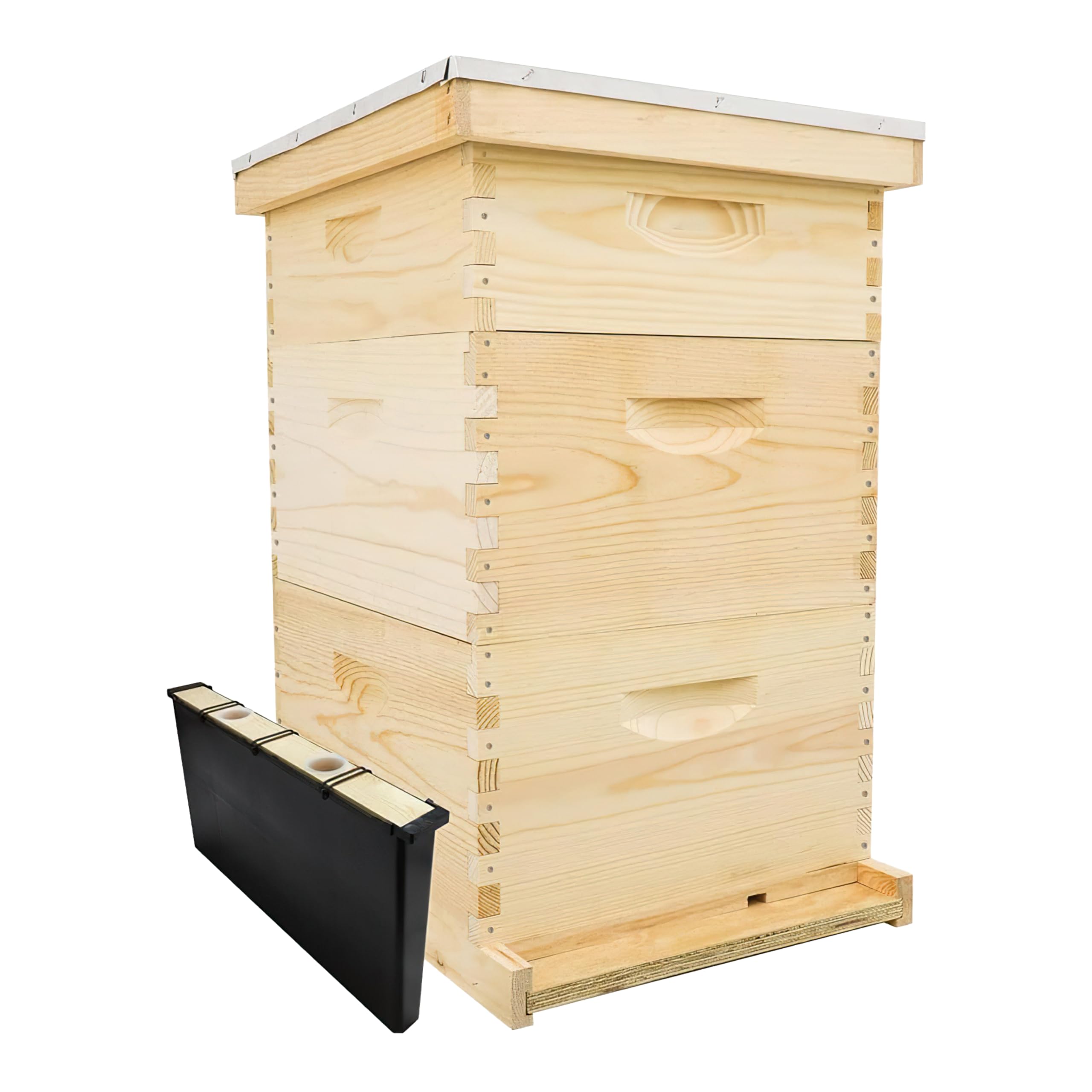 Mann Lake 10 Frame Hive Kit, Includes Wooden Frames & Waxed Rite-Cell Foundation, 2 Deep Boxes, 1 Medium Box, Made in The USA, Unpainted