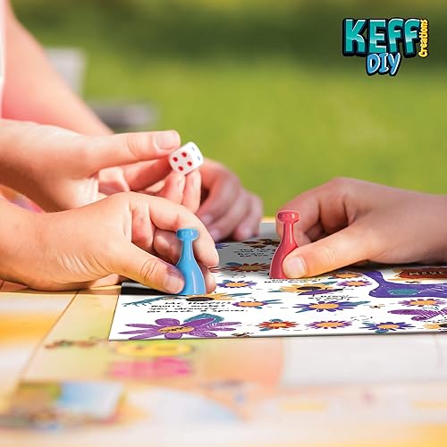 Miniatura 5 de KEFF Haz tu propio juego de mesa – Kit de mesa de juego en blanco con piezas de juego, tarjetas en blanco, dados, spinner, peones y más – Divertidos