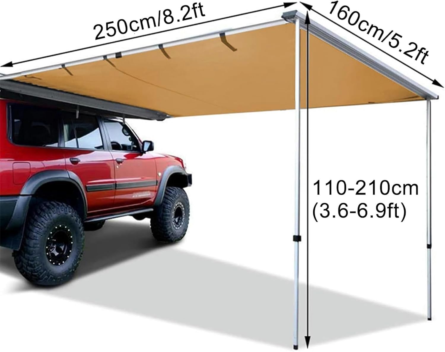 AMNOOL ROOF CARD TERE, UV50+removable Parasol, Motor -Resistant UV50+atmosphere Resistant to Camp and by Land (Size: 6.6 * 6.6FT), 5.2*8.2ft