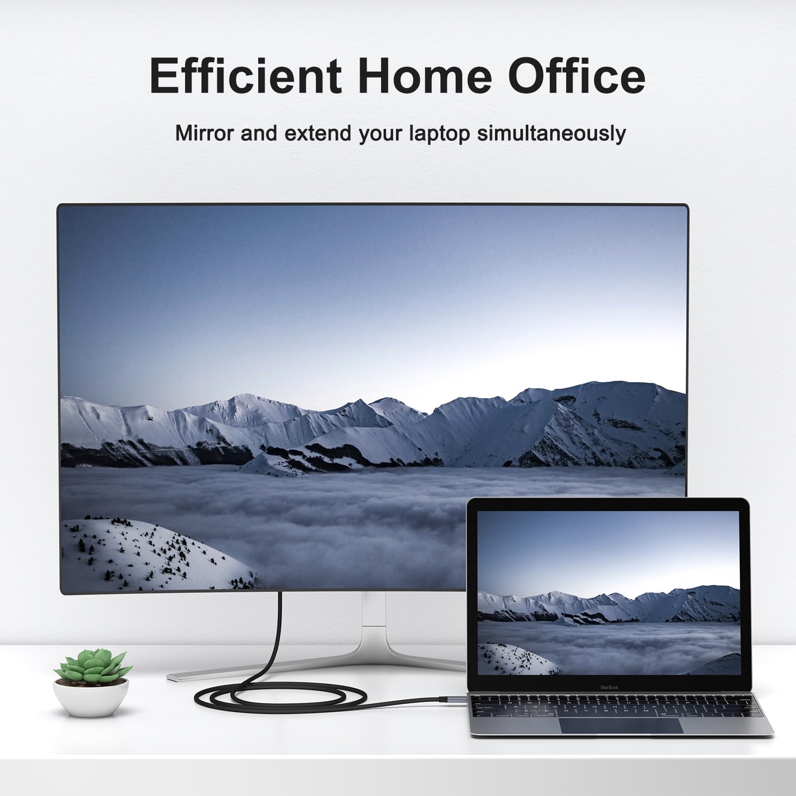 Mugust Kabel USB C na DisplayPort 1.4, 8K, 60 Hz, 30 Hz, 4K, 240 Hz, 144 Hz, HDR, VRR, Thunderbolt 4, 3, DP1.4, kabel kompatybilny z iPhone 17 MacBook Pro Air M2 Mac mini M4 iPad Pro Air 5 Surface Pro