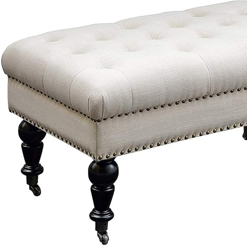 Miniatura 10 de Linon Isabelle - Banco de cama, 62 pulgadas, acabado espresso oscuro Lino/Espresso oscuro,Rosado,https://www.amazon.com/dp/undefined