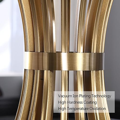 Miniatura 6 de OYhmc Mesa redonda de bar con mesa de bar con mesa de mármol y base de metal dorado para comedor bar en casa 295in de altura