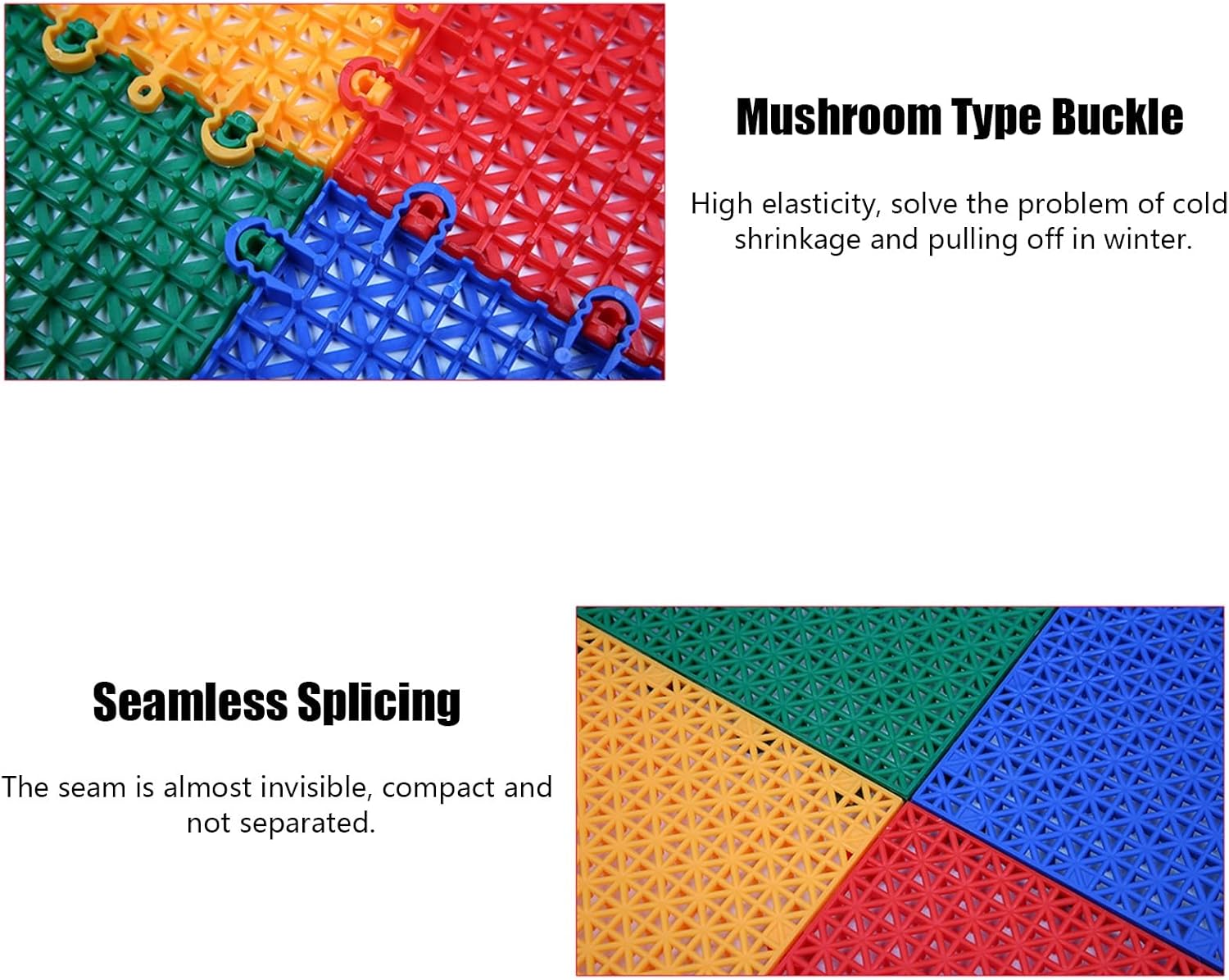 Kindergarten Floor Tiles, 25Cm Waterproof DIY Modular Interlocking Splicing Sports Floor Mats for Indoor Outdoor, Basketball Court Plastic Flooring (Red 16 Piece(1 Sq. M.))