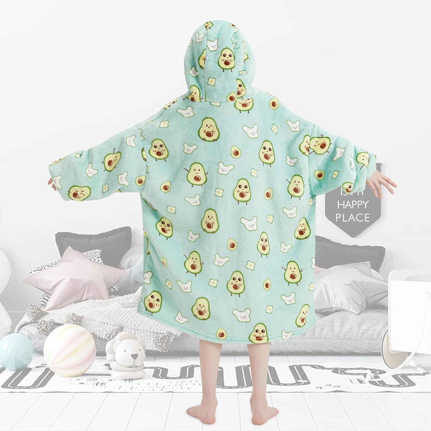 Fiosnow Avocado Blanket Hoodies for Kids 6-13YR Oversize Wearable Blanket Hoodies for Boys Girls Teens - Image 6