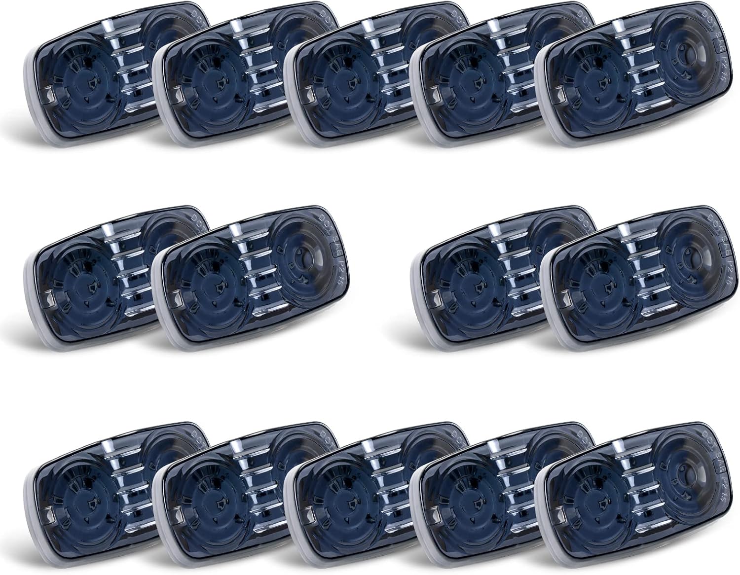 Trailer Marker LED Clearance Lights, 14X Double Bullseye 7 Red & 7Amber 12 LED Side Marker Light Indicator 4x2 Inch Tiger Eye Surface Mount Taillights for Vehicles Truck RV Camper