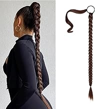 Wekuw Natural Hair Extension (Brown) Ponytail Extension Braids Fake Ponytail Extension Natural Ponytail