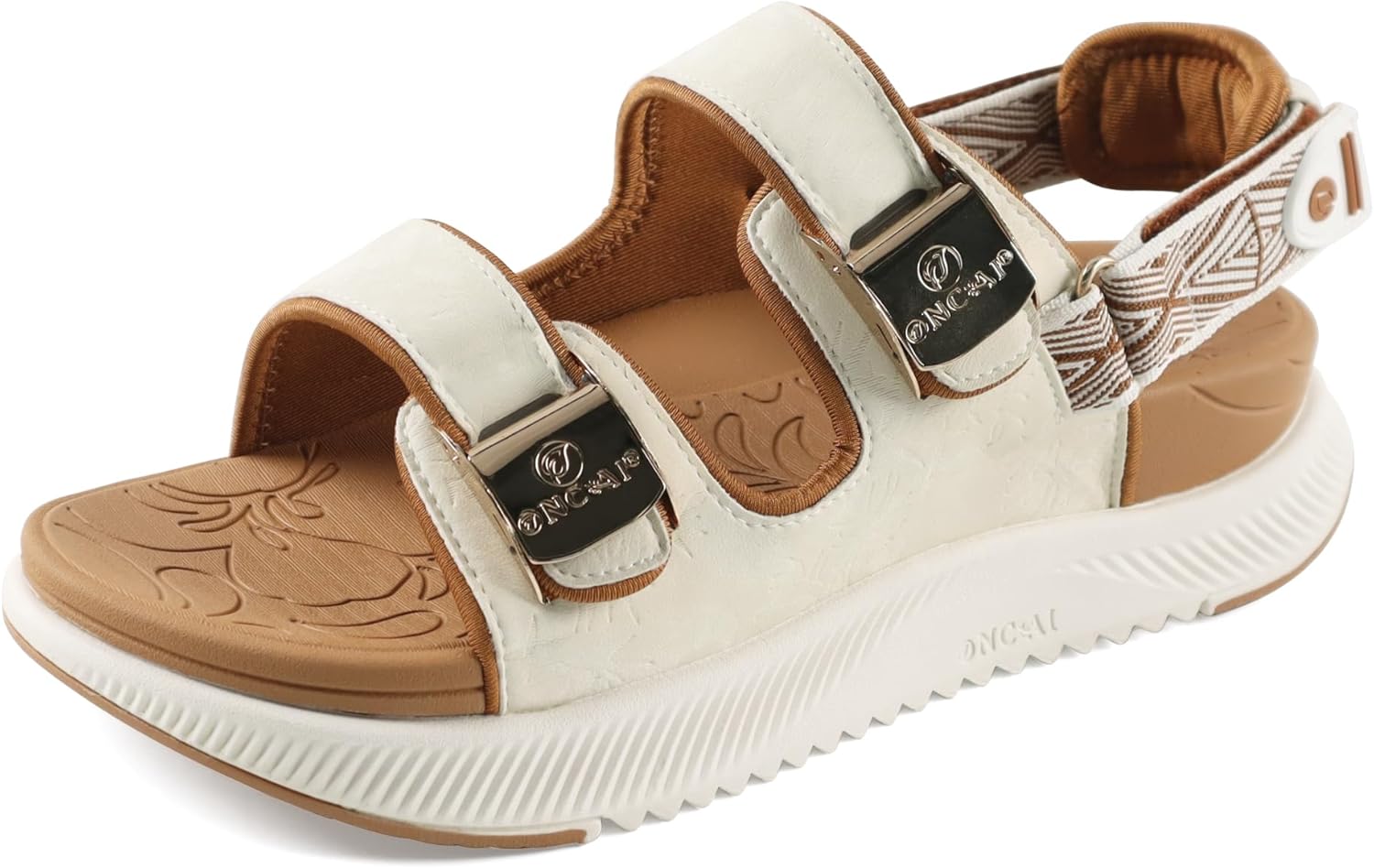 ONCAI Orthopedic Women Sandals with Arch Support Comfort Casual Sport Platform Recovery Hiking Sandals for Laides Water Summer Vacation Shoes Thick Outdoor Adjustable Strap Size 6-12