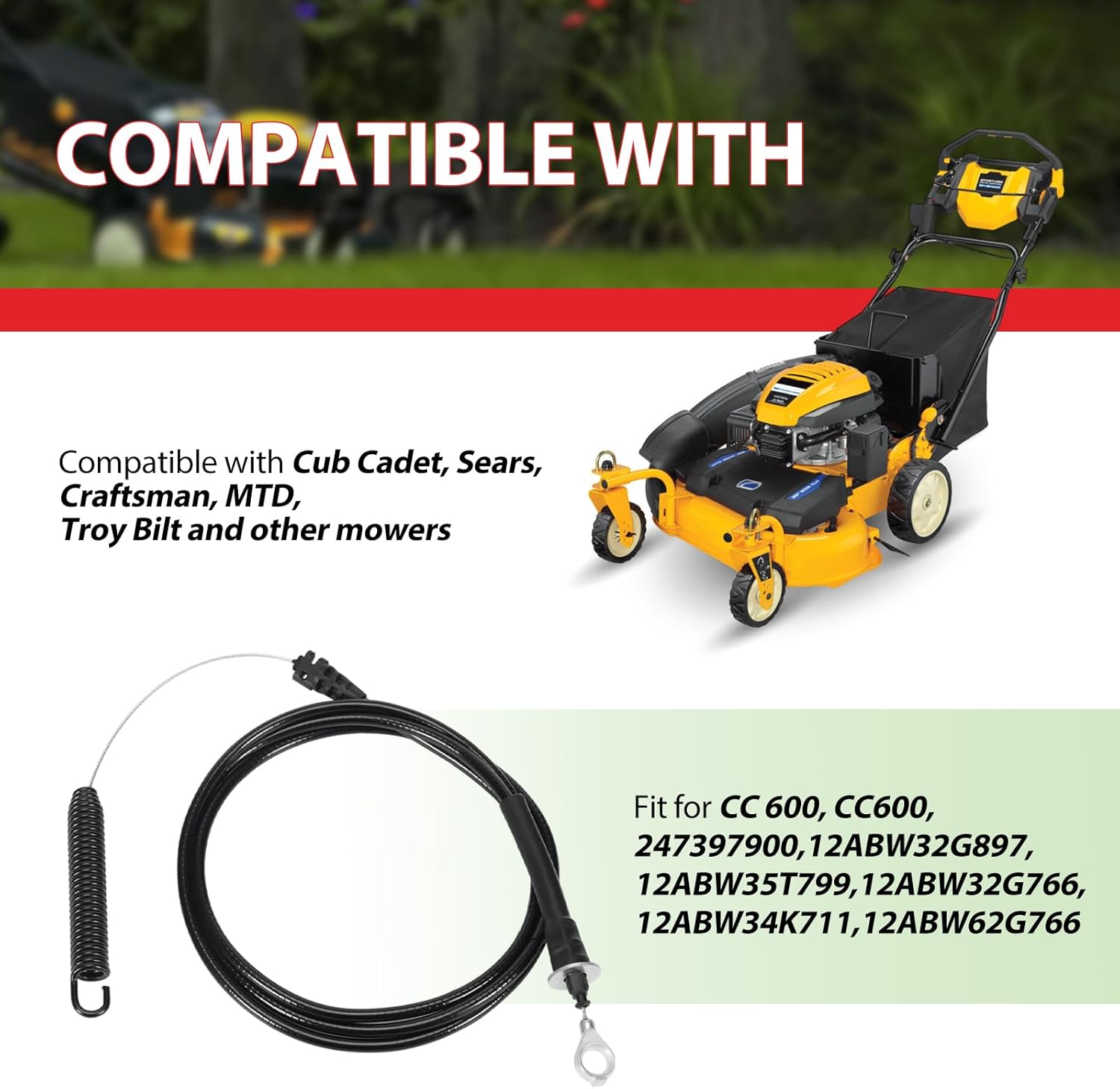 946-05250 746-05250 Lawn Mower Blade Control Cable Compatible with MTD Craftsman 2473979/M410/M430 & Columbia SP28S & Troy-Bilt TBWC28 & Cub Cadet CC600 Walk Behind Mower