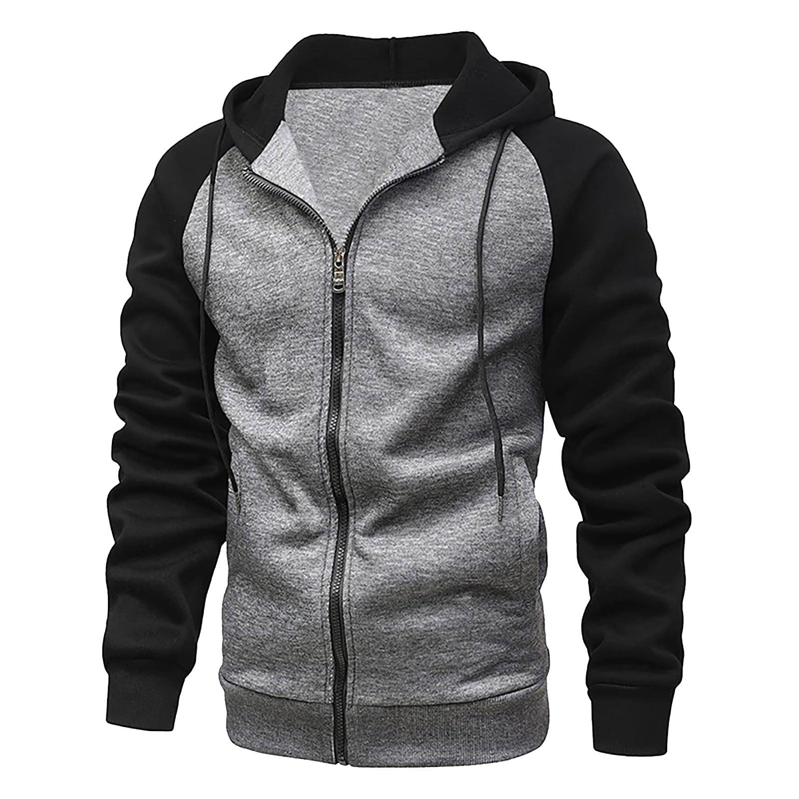 Genérico Sudadera Hombres con Capucha Y Cremallera, Sudadera Deporte Hombre, Manga Larga Estilo Deportivo Informal Sudadera con Capucha Fitness Entrenamiento Básico Monocolor para Tiempo Libre