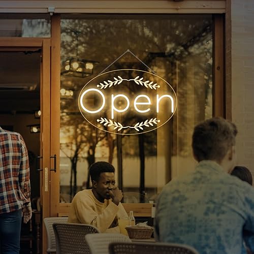 Miniatura 7 de Letrero LED abierto para negocios, superbrillante, control remoto incluido, tamaño grande, 24 x 15.5 pulgadas, luz de neón LED con kit para colgar y