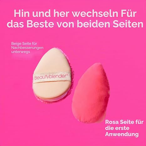 BeautyBlender Power Pocket Puff Make Up Sponge Double Functional Washable Makeup Sponge Powder Puff Plush Pink Pack of 1