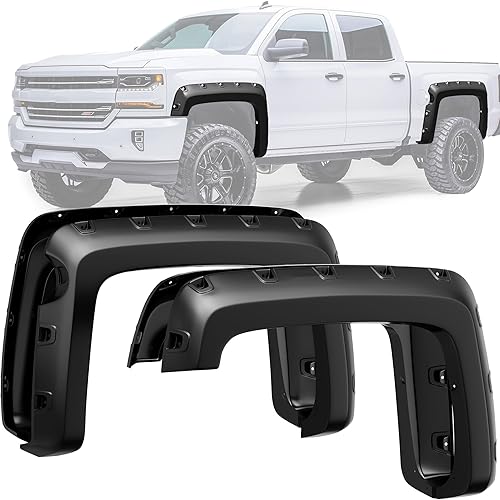 Miniatura 10 de YITAMOTOR Guardabarros delantero y trasero compatibles con Chevy Silverado 1500 2007-2013 (solo apto para cama corta de 69.3 pulgadas) (no para GMC