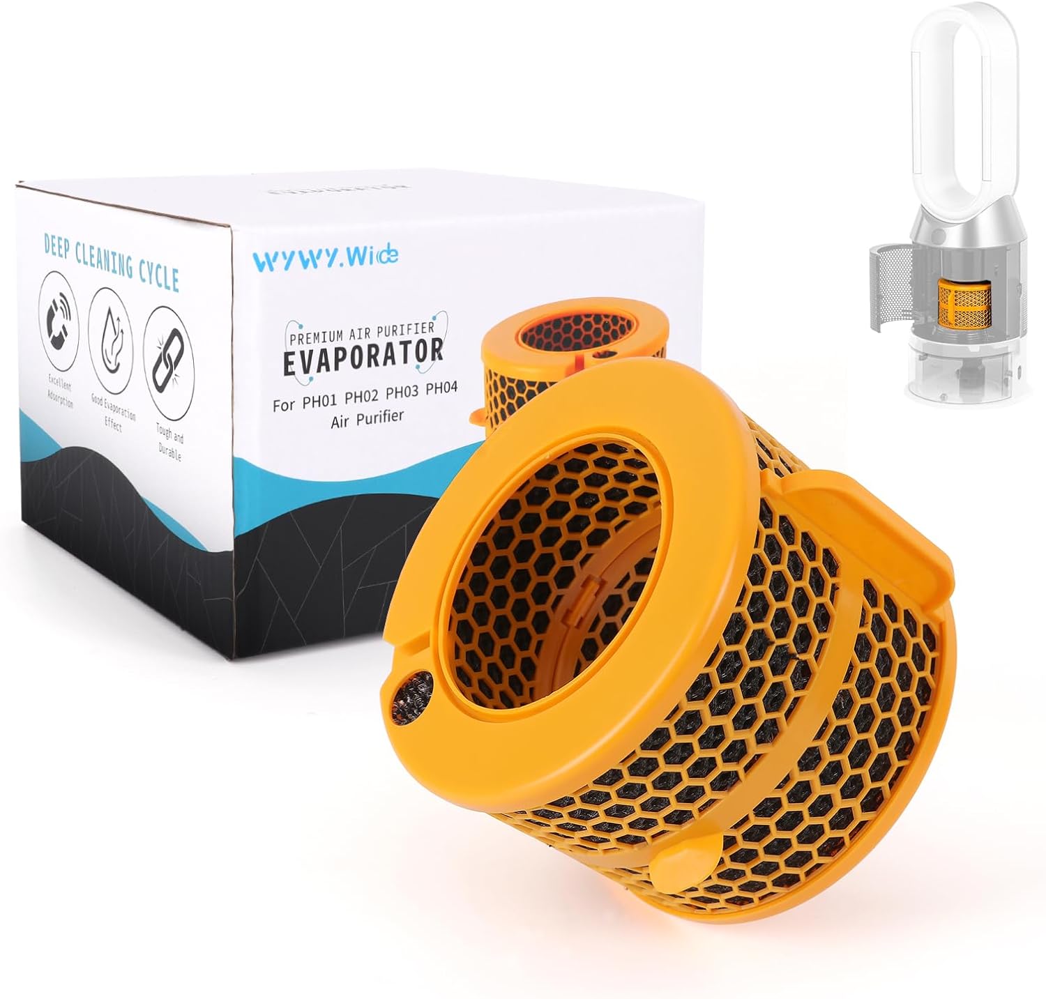 Amazon.co.jp : WYWY.ワイド空気清浄機 カーボンファイバーエバポレーターフィルター ダイソンPH01 PH02 PH03 ...