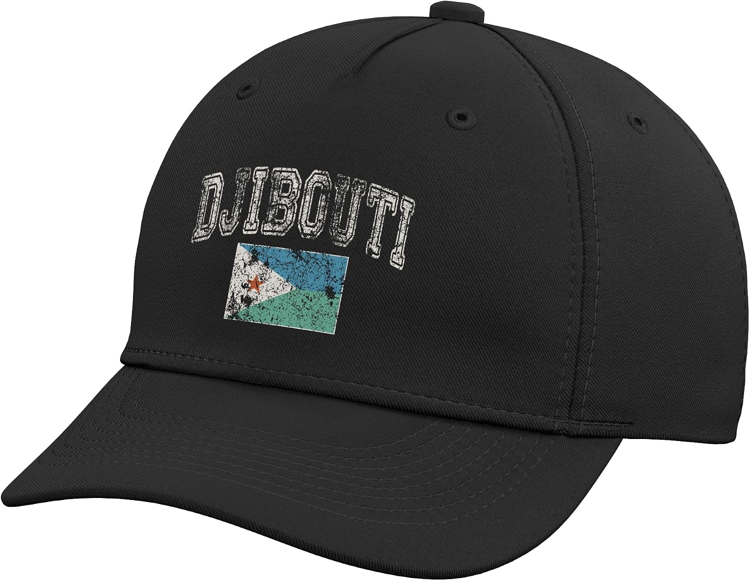 Vintage Retro Faded Djibouti Flag Adjustable Baseball Hat