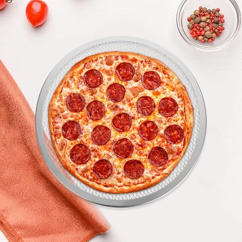 Miniatura 7 de KALLORY Pantalla para hornear pizza, pantalla redonda para hornear con agujeros, bandejas para hornear pizza para horno (16 pulgadas)