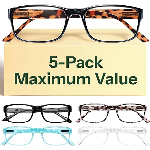 Gaoye Professional Reading Glasses for All Day - Computer Readers with Blue Light Protection - Value Pack
