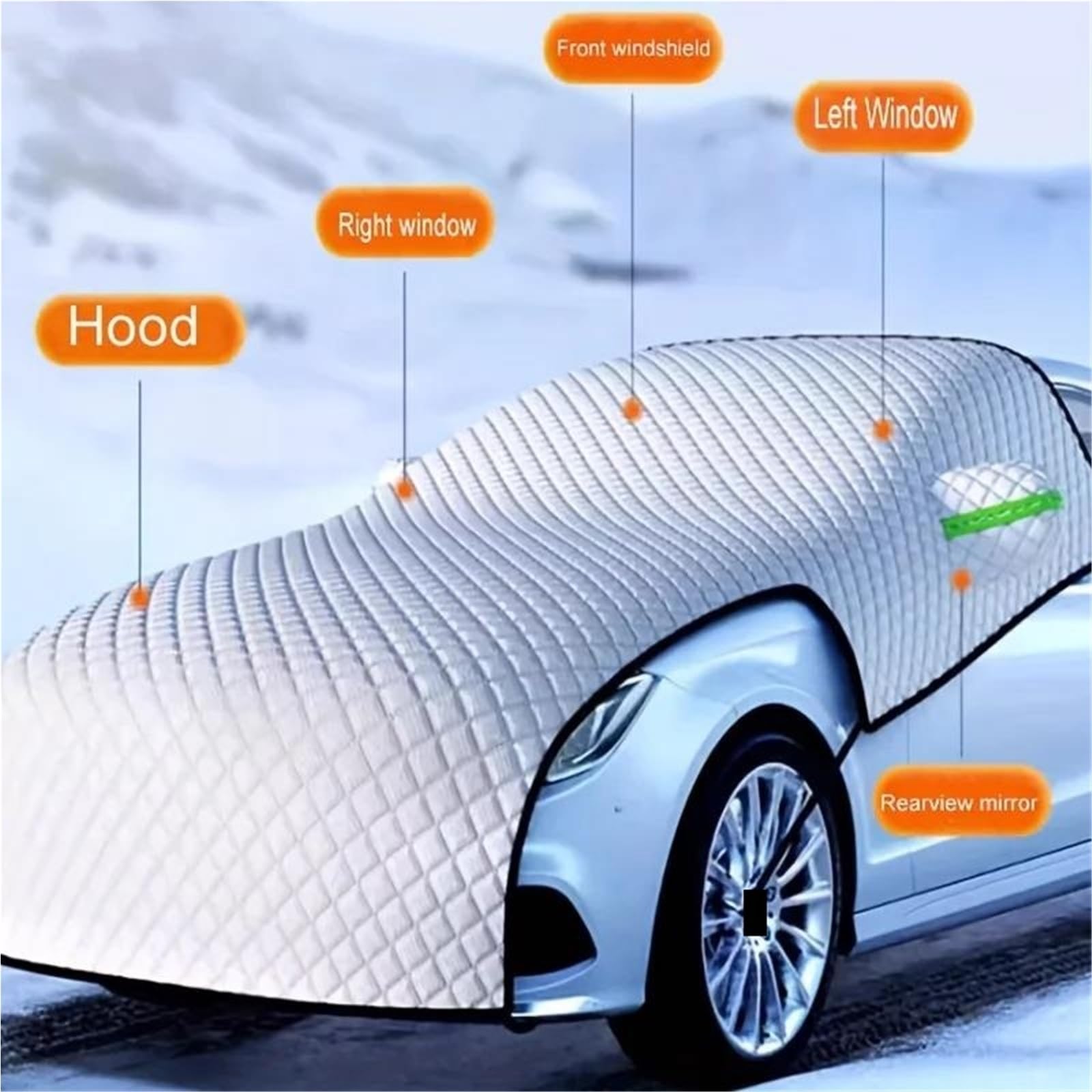 Protezione per Parabrezza per Auto, Protezione per Neve Copertura Auto Telo Antighiaccio