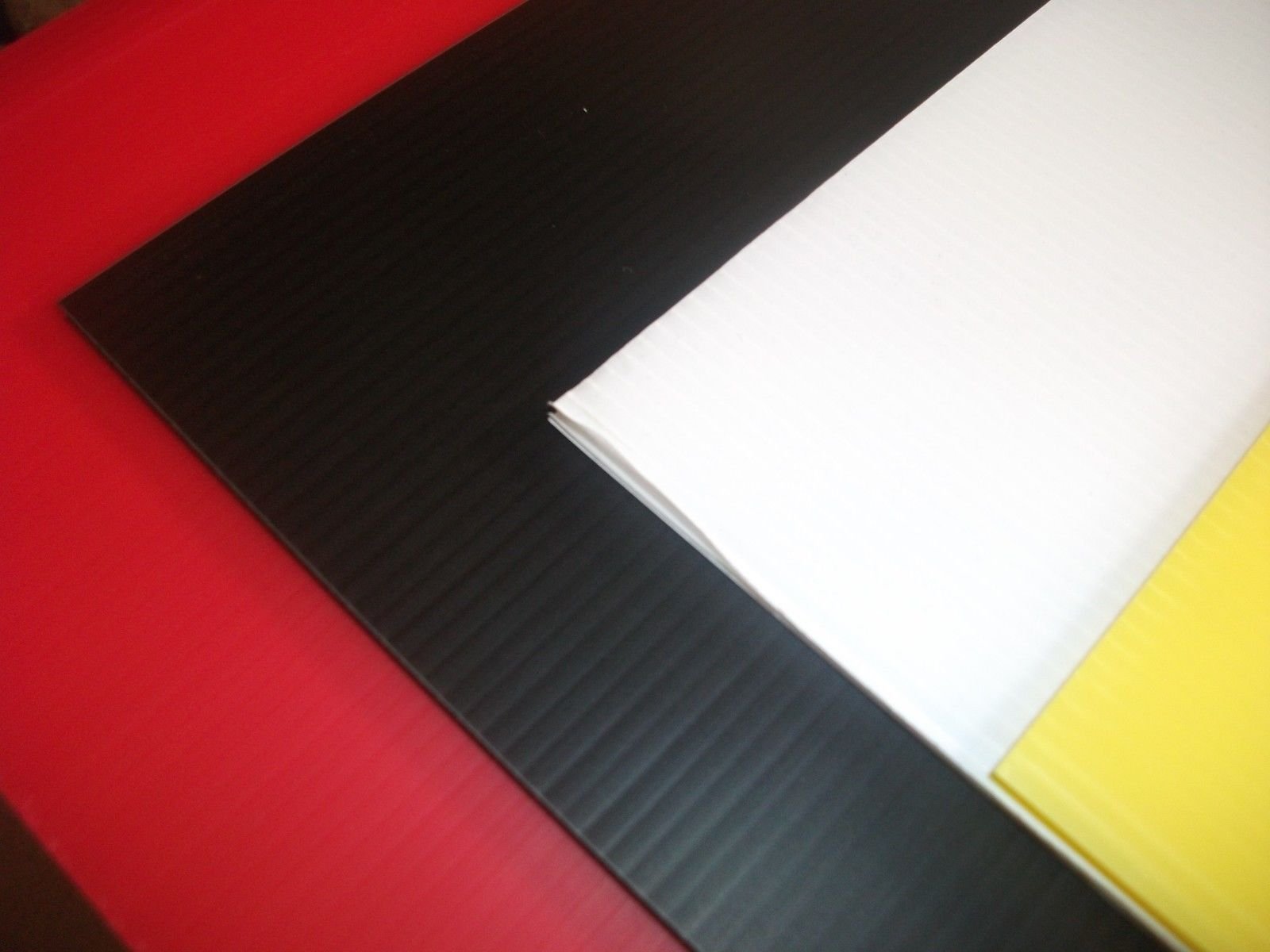 5 A1 Sheets of Red correx Plastic Polypropylene Fluted Display Board