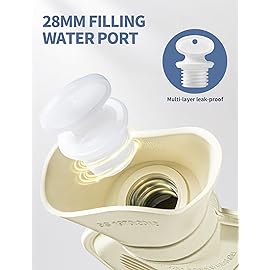 Hot Water Bottle with Cover, 2L Rubber Hot Water Bag with Soft Cover (2 Liter), for Cramps, Compress Pain Relief, Removable Hot Cold Pack (Soft Pink)