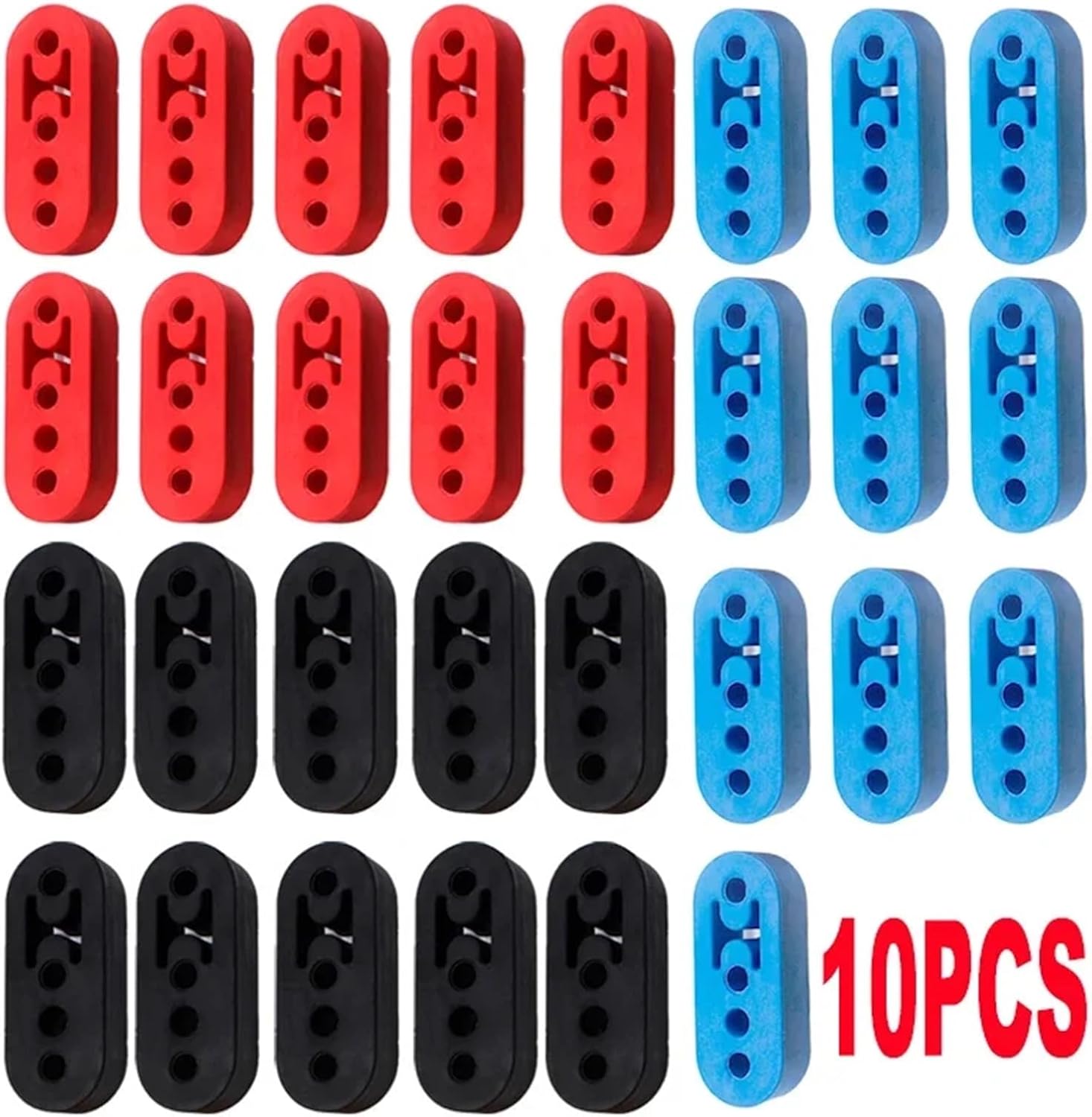 Rubber Exhaust Hanger 10PCS Universal 4 Holes Car Rubber Exhaust Tail Pipe Mount Brackets Hanger Insulator Rubber(10PCS Blue)