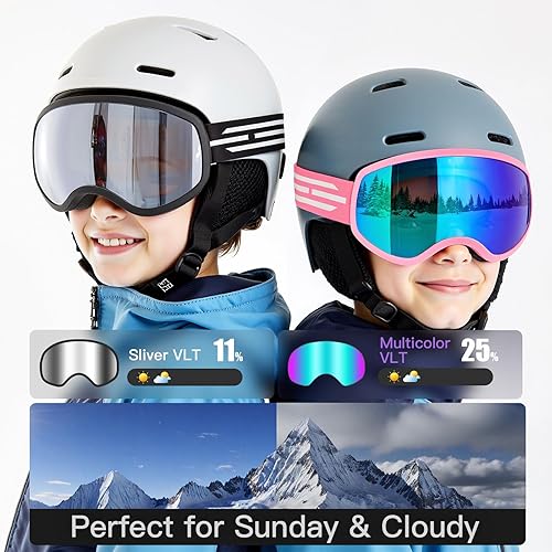 Miniatura 2 de EasYoung Gafas de esquí y snowboard para niños, jóvenes, niños y niñas de 3 a 15 años