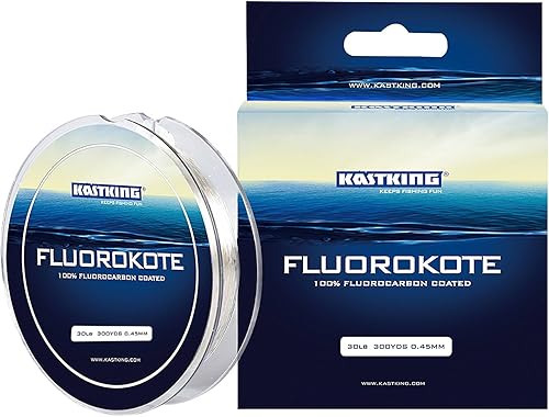 Miniatura 28 de KastKing Fluorokote 100% línea de pesca recubierta de fluorocarbono, líder de fluorocarbono, claridad extrema, hundimiento rápido, resistente a