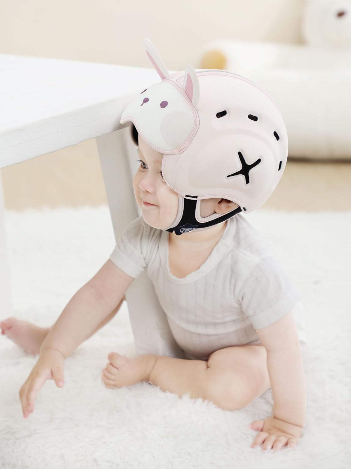 Baby Safety Helmet, Mambobaby Breathable Baby Head Protector for Crawling Walking, Ultra-Lightweight, Soft and Adjustable Baby Helmet Suitable for Babies 6-24 Months