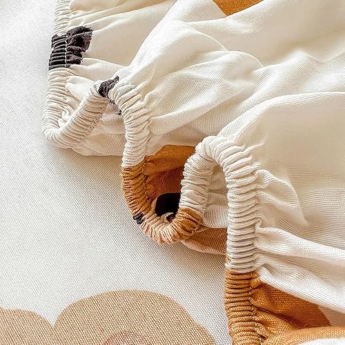 Miniatura 8 de ZIQINPSQ Sábana bajera estampada, cálida y cómoda, protectora de colchón con estampado de animales, funda de cama de bolsillo profundo, elástica en