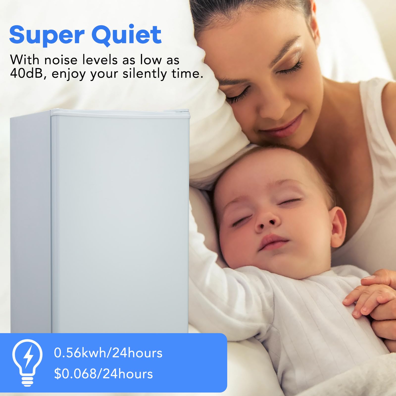 4.3 Cu.Ft Single Mini Refrigerator-Freezer Compartment-Adjustable Thermostat Control-Reversible Doors-Ideal For Dorm, Office, RV, Garage, Apartment on Fridge.com - View 6