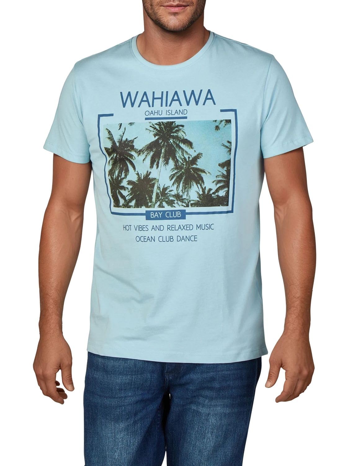 riverso RIVLukas T-Shirt męski, 4-pak, nadruk fotograficzny, okrągły dekolt, krótki rękaw, regularna bawełna, niebieski, zielony, biały, szary, żółty, turkusowy, S, M, L, XL, XXL, 3XL, 4XL, 5XL