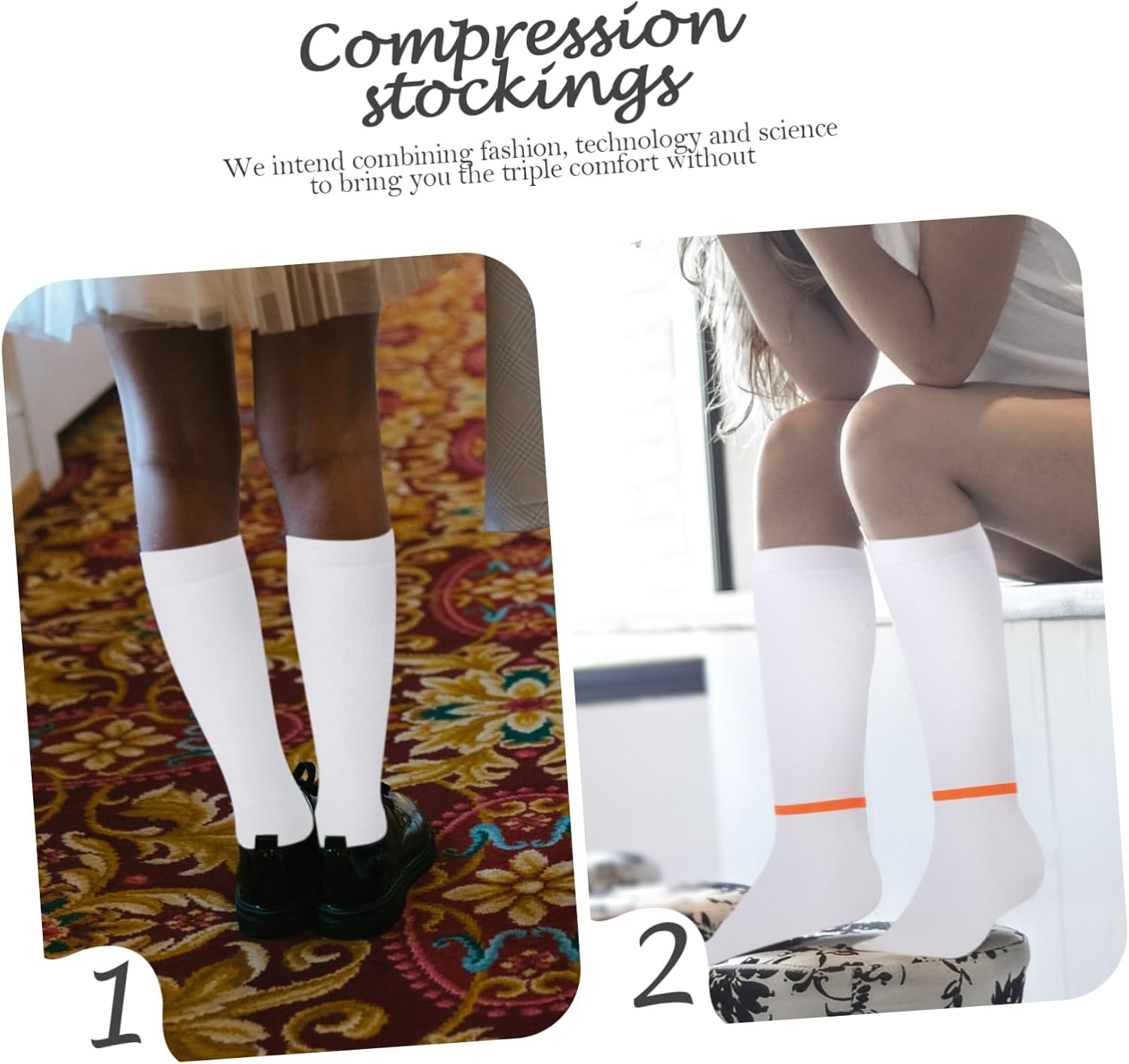 ORFOFE XL Compression Socks for Circulatory Support Comfortable Hose Breathable Elastic Stockings for Daily Use for Nurses and Athletes Random Color