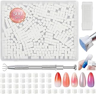 EWVVSS 500-Piece Nail Sponges Mini Disposable Nail Sponges for Ombre & G...